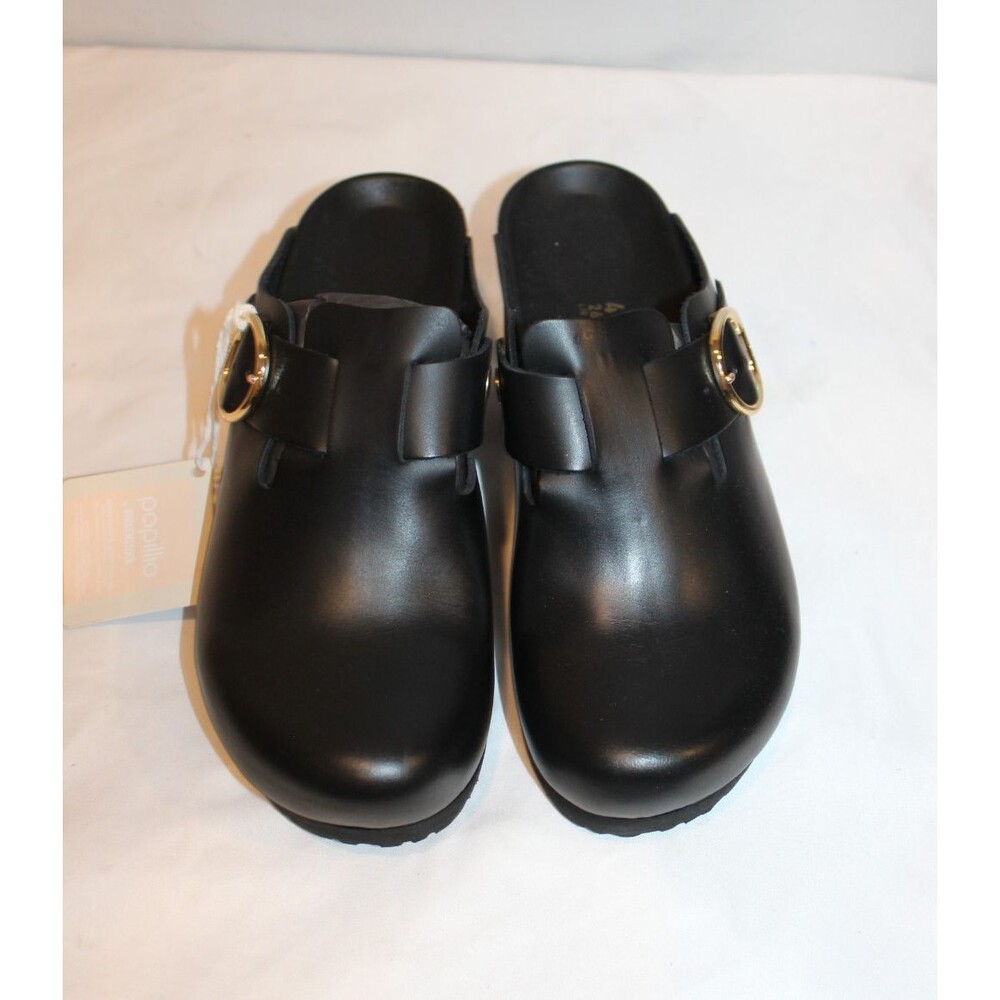 Birkenstock Papillio Women's Fanny Ring Buckle Black Leather Clogs EU 41 NARROW - Picture 7 of 9
